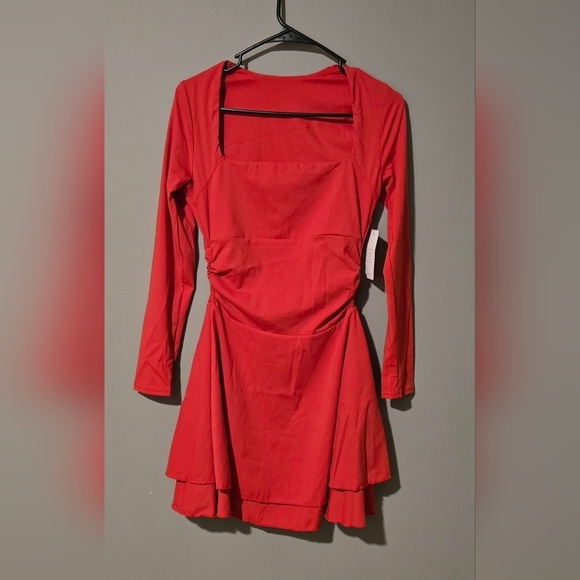 Kaximil Women's Square Neck Long Sleeve Mini Dress #670 - Picture 3 of 11